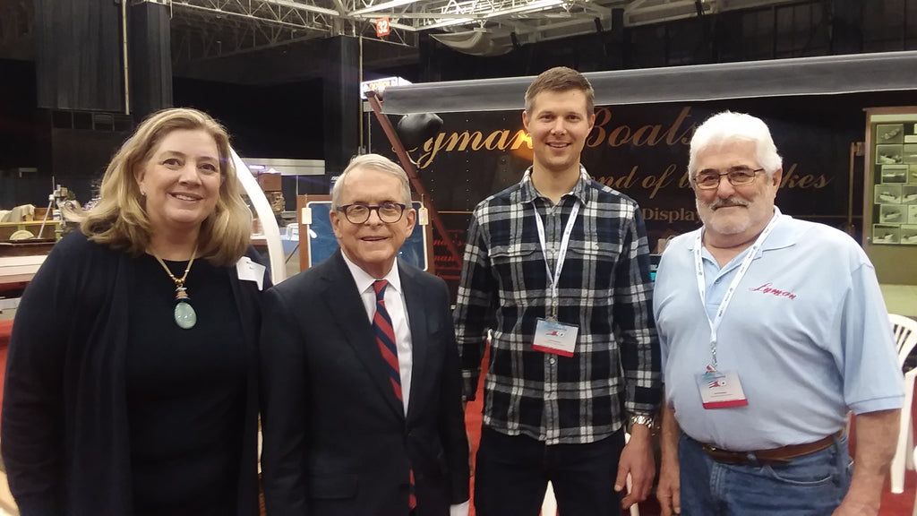 Governor Mike DeWine tours Lyman Historical Museum at 2022 Cleveland Boat Show