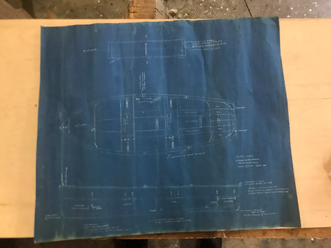 Original Vintage Lyman Boat Works Blueprint